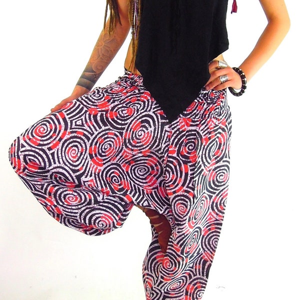 Funky boho harem Harem pants Bohemian pants Tribal fusion pants Cotton Boho pants Ali baba pants Alternative clothing Boho yoga pants