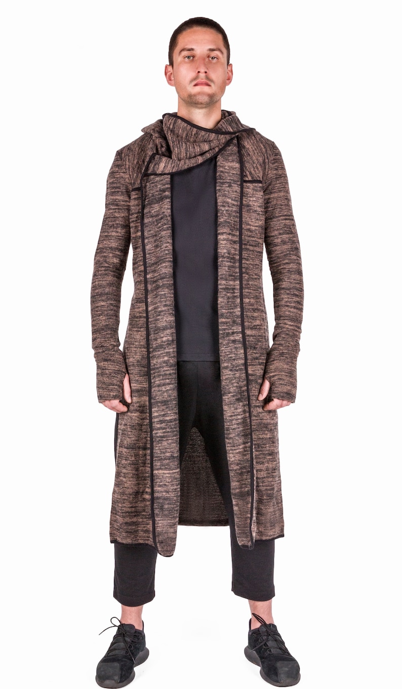 Mens coat Trench coat Post apocalyptic hooded coat Long winter | Etsy
