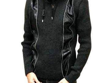 Hooded jumper Futuristic clothing post apocalyptic clothing Cyberpunk clothing Hooded sweater Alternative clothing Hip hop hoodie