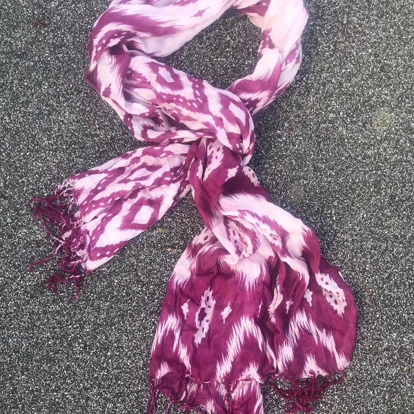 Tribal scarf Ikat scarf Pink scarf Tribal shawl Funky accessories Gypsy Ethnic scarf Hippie clothes Christmas gift ideas Gift for her