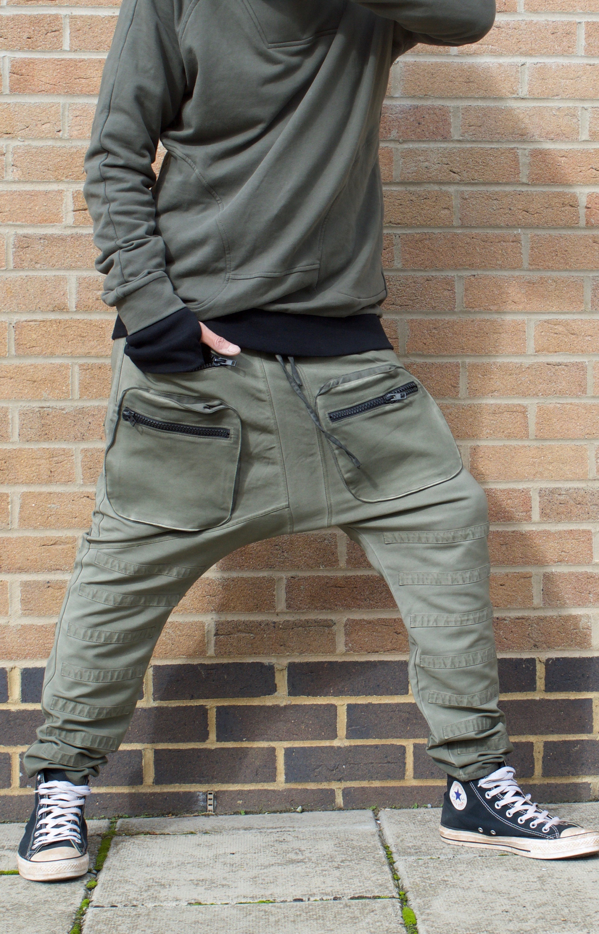 Image of Cargo Pants Cyberpunk Post Apocalyptic Mens Heathen Burning Man Apocalyptic Clothing Alternative Fashion Gothic