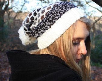 Gorro de punto grueso Gorro acogedor con pompón Gorro extravagante Gorro Noddy Gorro de lana Gorro con pompón Gorro punk Prendas de punto bohemias