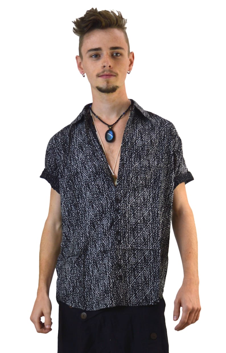 Psychedelic shirt Psy festival shirt Mens patterned shirt Hippie clothes Cool summer shirt Aesthetic clothing Burning man costumes