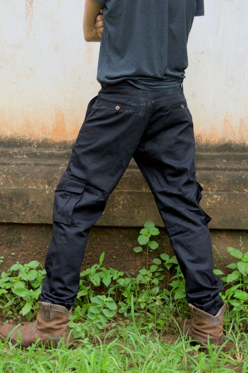 Black cargo pants Men Cargo Pants Alternative clothing Punk Etsy