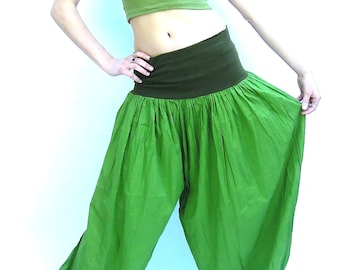 Boho byxor Tribal fusion byxor Bomullsboho byxor funky boho harem Harembyxor Ali baba byxor Dam Alternativa kläder Boho yogabyxor