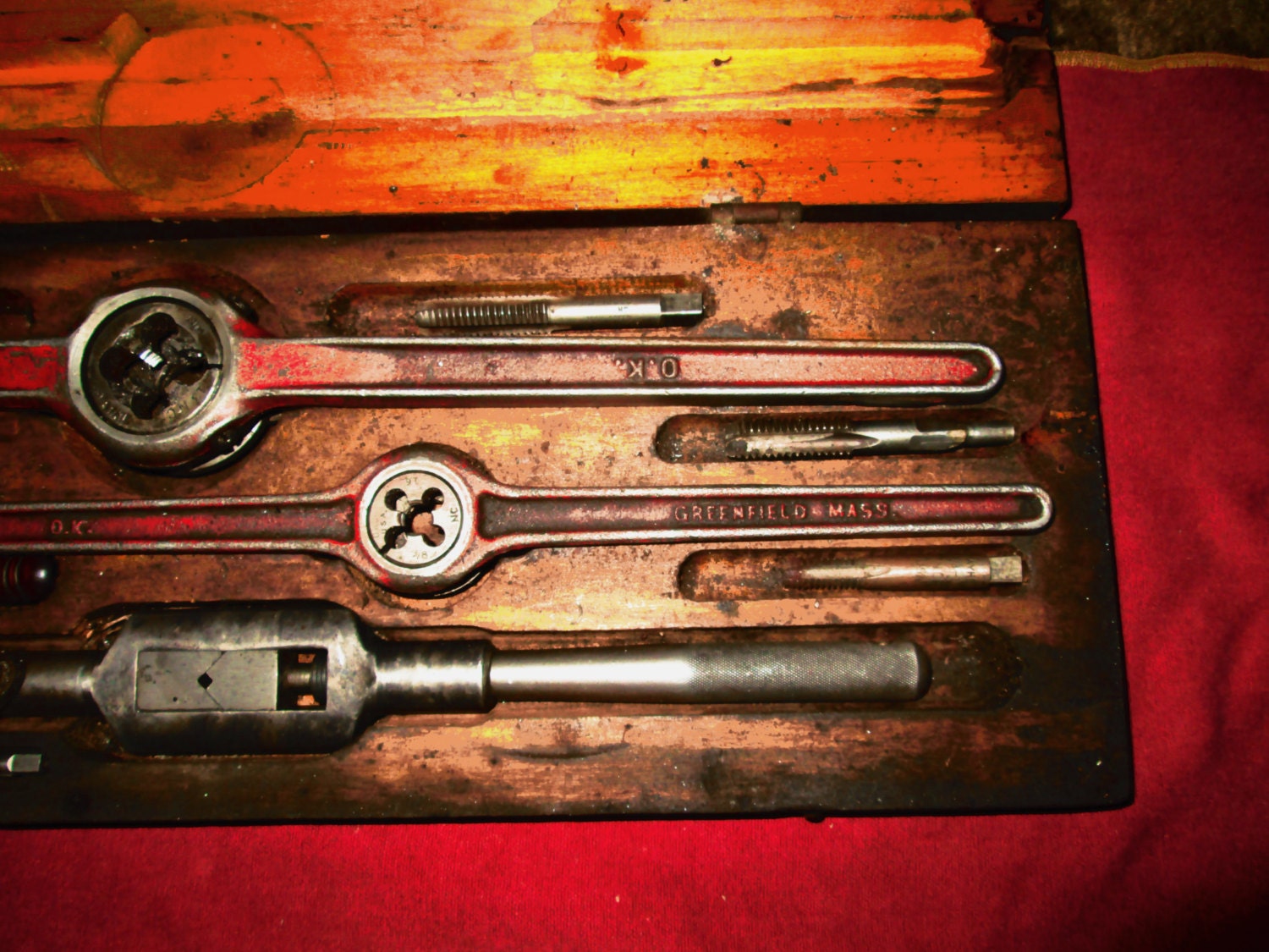 Greenfield Mass Tap and die set wood handle drivers USA tool Etsy