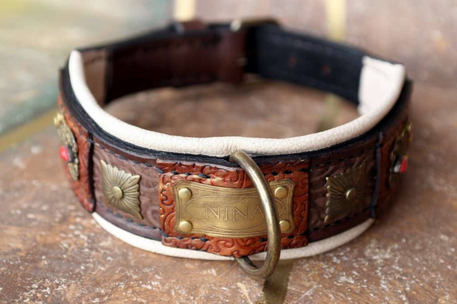 Custom Made Dog Show Collar CAROLINGIAN Leather Dog Collar Etsy