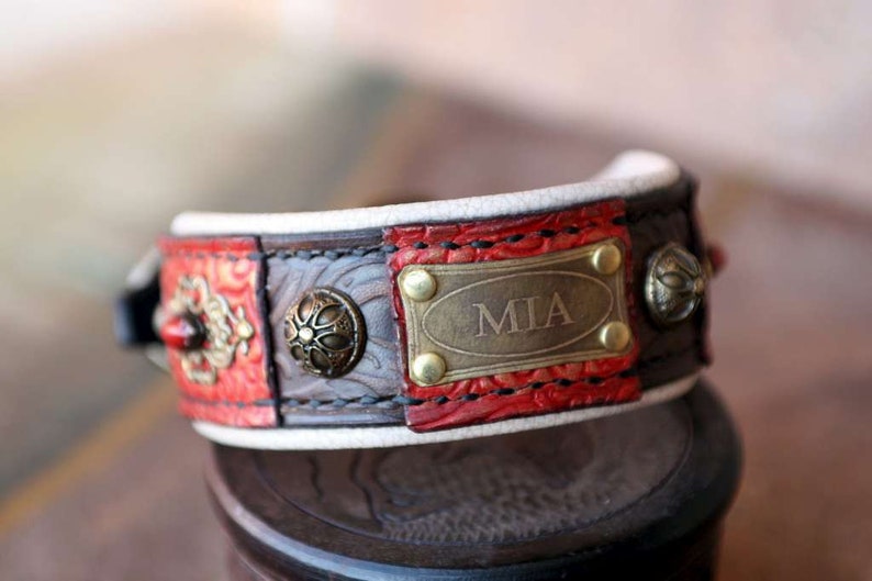 Personalized collar for small dogs MIA Small leather dog Etsy