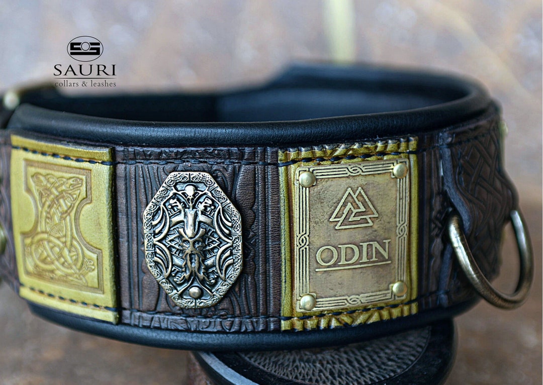 Custom Engraved Big Dog Collar, ODIN, Northern Mythology, Custom