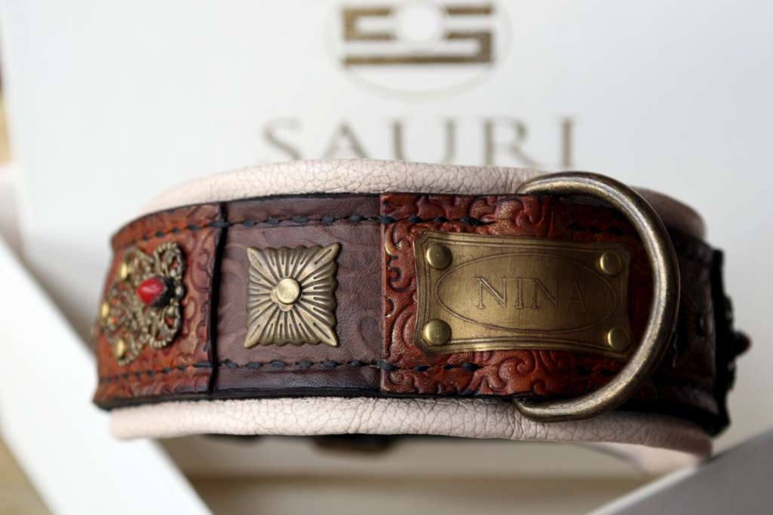 Custom Made Dog Show Collar CAROLINGIAN Leather Dog Collar Etsy