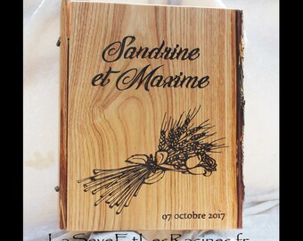 Album photo en bois massif A4 personnalisable et original