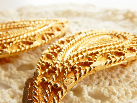 Steampunk Belt Buckle Large Hollywood Regency Gol… - image 6