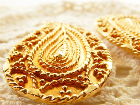 Steampunk Belt Buckle Large Hollywood Regency Gol… - image 5