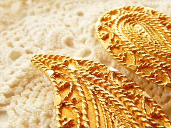 Steampunk Belt Buckle Large Hollywood Regency Gol… - image 7