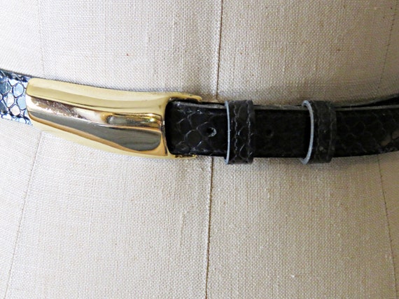 Eastern Counties Leather Faux Snake Skin Leather Belt Tan