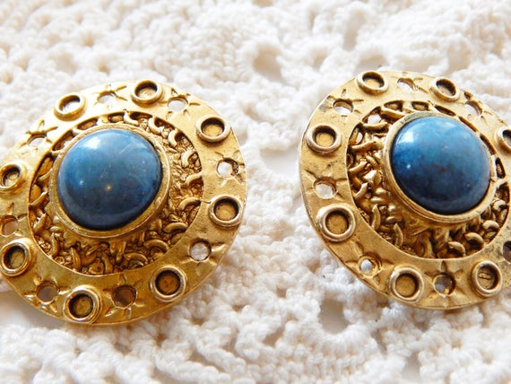 Vintage Paper Art Clip-on Earrings OOAK Rare