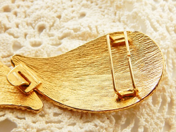 Steampunk Belt Buckle Large Hollywood Regency Gol… - image 9