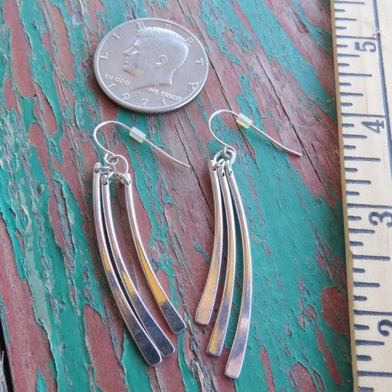 Silver Mirror Finished Plated Dangle Earrings Abs… - image 5