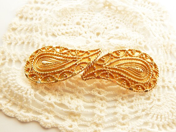 Steampunk Belt Buckle Large Hollywood Regency Gol… - image 2