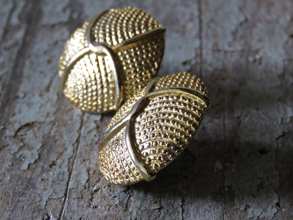 Set of 2 Pierced Earrings Hollywood Gold Plated E… - image 4