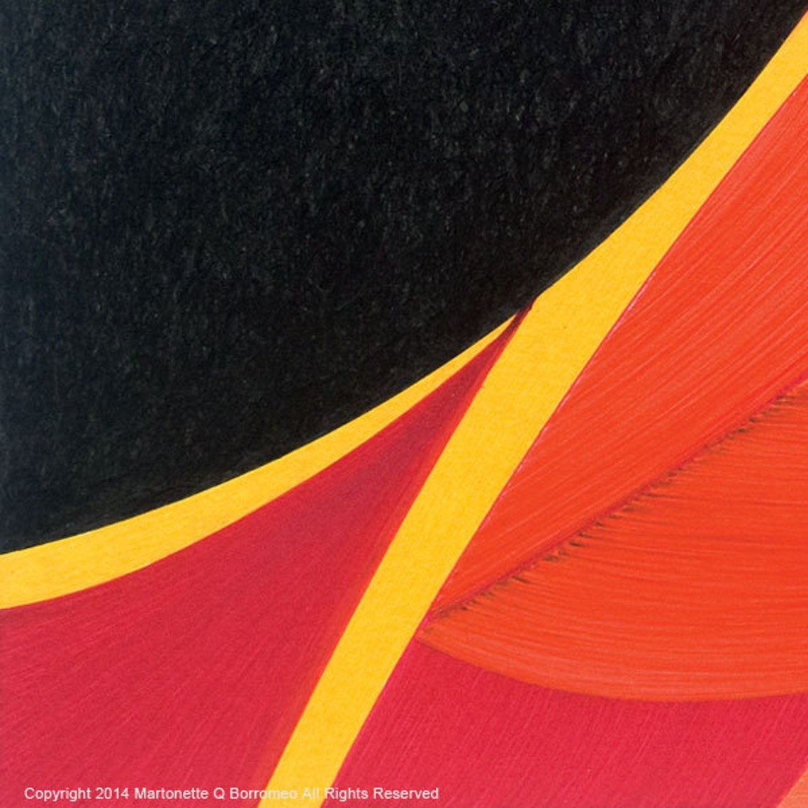 Curve Modern Art, Yellow Red Orange, Contemporary Art, Diagonal