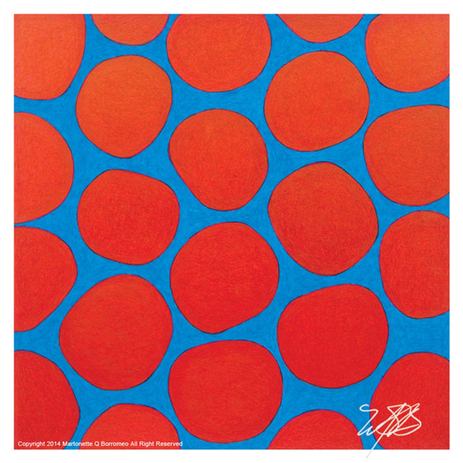 Geometric Art, Red Seeds, Red Blue Geometric Abstraction, Organic ...