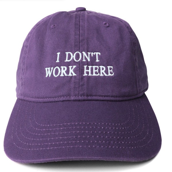 Ich arbeite nicht hier Benutzerdefinierte reine Baumwollkappen Stickerei Logo Baseballkappen Volltonfarbe Kappe Personalisierte Kappen TikTok empfehlen