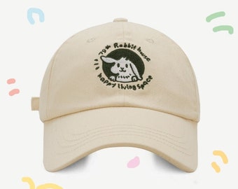 Embroidered Bunny Hat Custom Hat Adjustable Cap Unique Gift Baseball Caps Personalised Caps Dad Hat Mom Hat Custom Colors