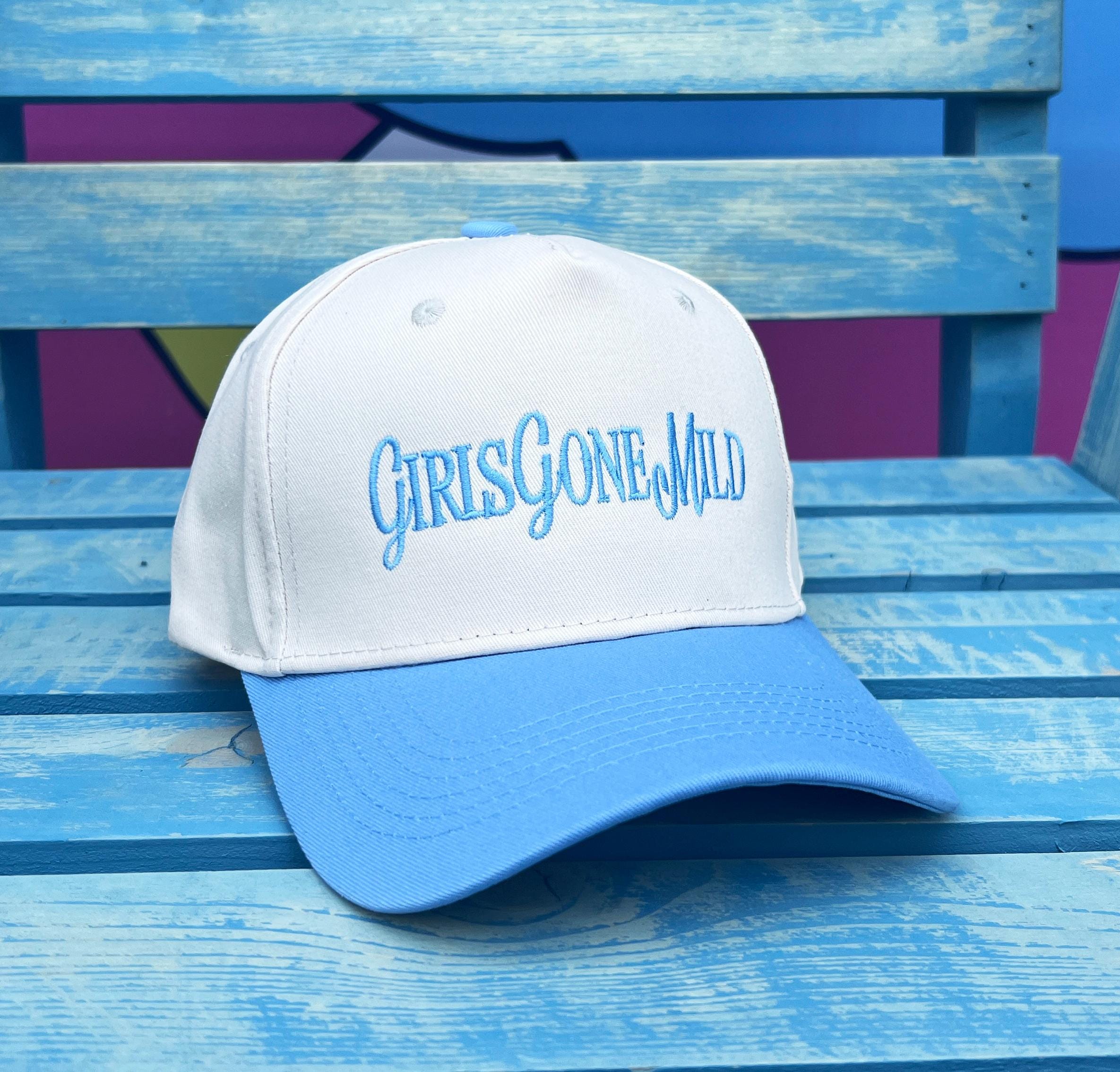 White Trucker Hat with Blue Embroidery - Bachelorette Party Accessory Bachelorette Hats | Custom Trucker Hat | KenzKustomz main image 4