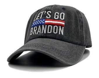 let's go brandon Benutzerdefinierte Kappen Stickerei Kappen Reiner Baumwollhut Soft Top Outdoor gewaschen Kappen Personalisierte Kappen Party Kappen Retro Kappen Hip-Hop