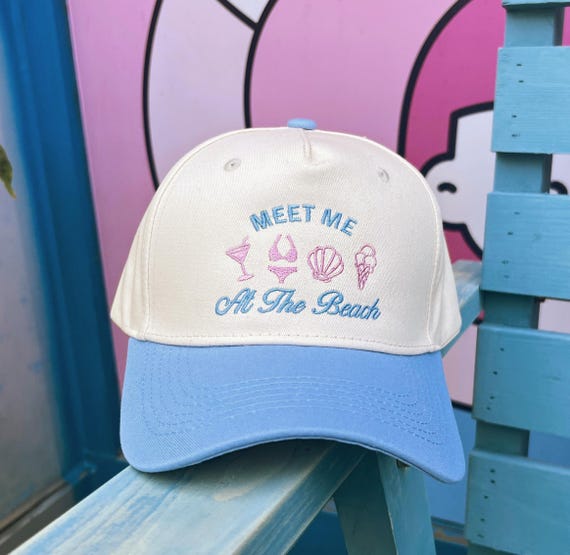 Custom Embroidered Trucker Hat: Beach Bachelorette Cap - Etsy display picture 1