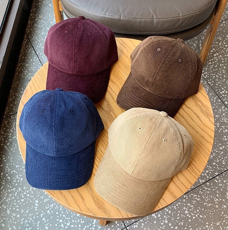 Custom hat corduroy handmade baseball cap men and women winter corduroy warm hat high quality soft top duck tongue cap gifts image 6