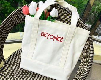 Custom Embroidered Name Tote Bag: Personalized Bridesmaid Gift