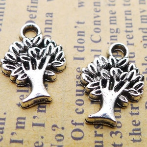 24 pcs Assorted Vintage Zinc Alloy Round 25mm Life Tree Charms Pendant Findings 