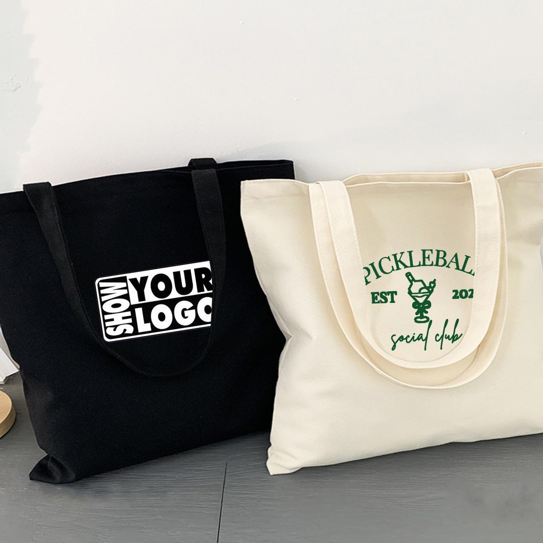 Custom Embroidered Canvas Tote Bag: Personalized Logo Shopping Carryall ...