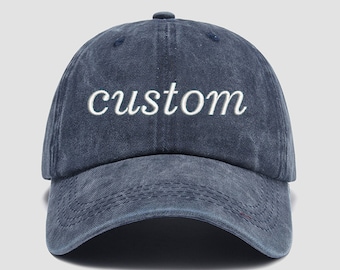 Custom Caps Embroidery Caps Pure Cotton Hat Soft Top Outdoor Washed Caps Personalised Caps Party Caps  Vintage Cap Dad Hats Bride Weddings