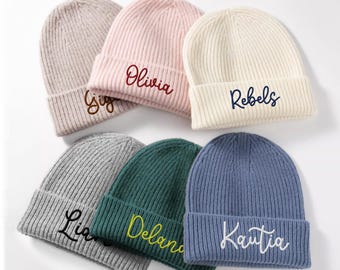 Custom Beanies, Personalized embroidered winter hat, custom text/logo hats, classic Beanie for adult, warm hat, Christmas gift