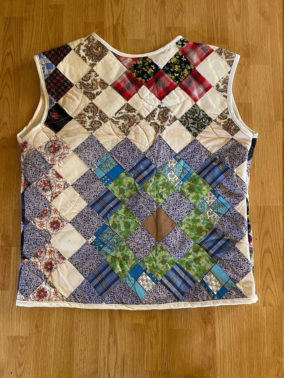 Vintage Patchwork Quilt Vest for Women Extra Large Quilt Etsy