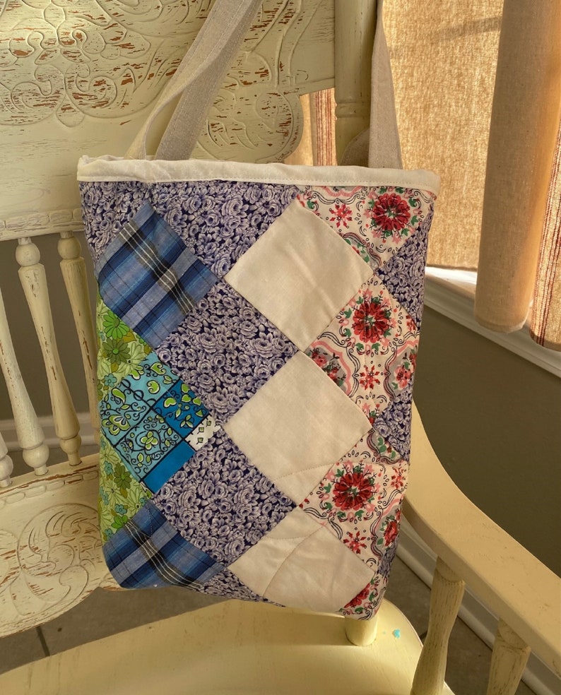 Small Quilted Tote Bag Bible Bag Bible Carrier Etsy