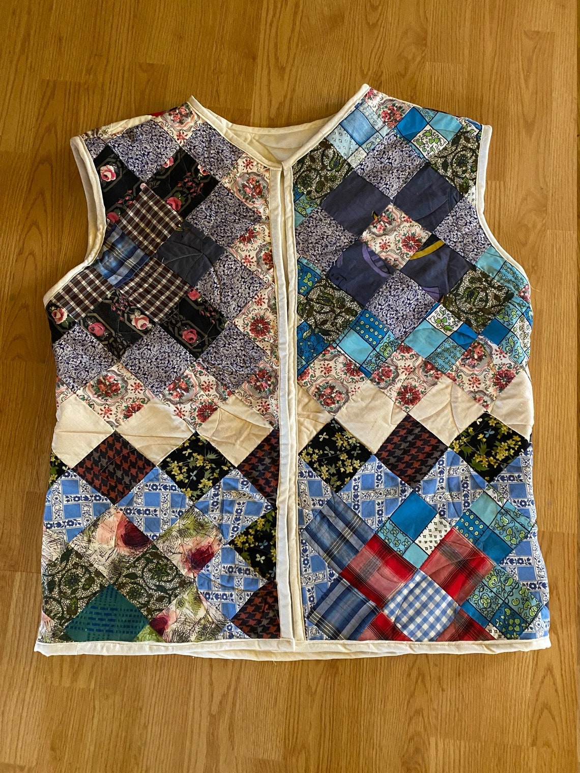 Vintage Patchwork Quilt Vest for Women Extra Large Quilt Etsy