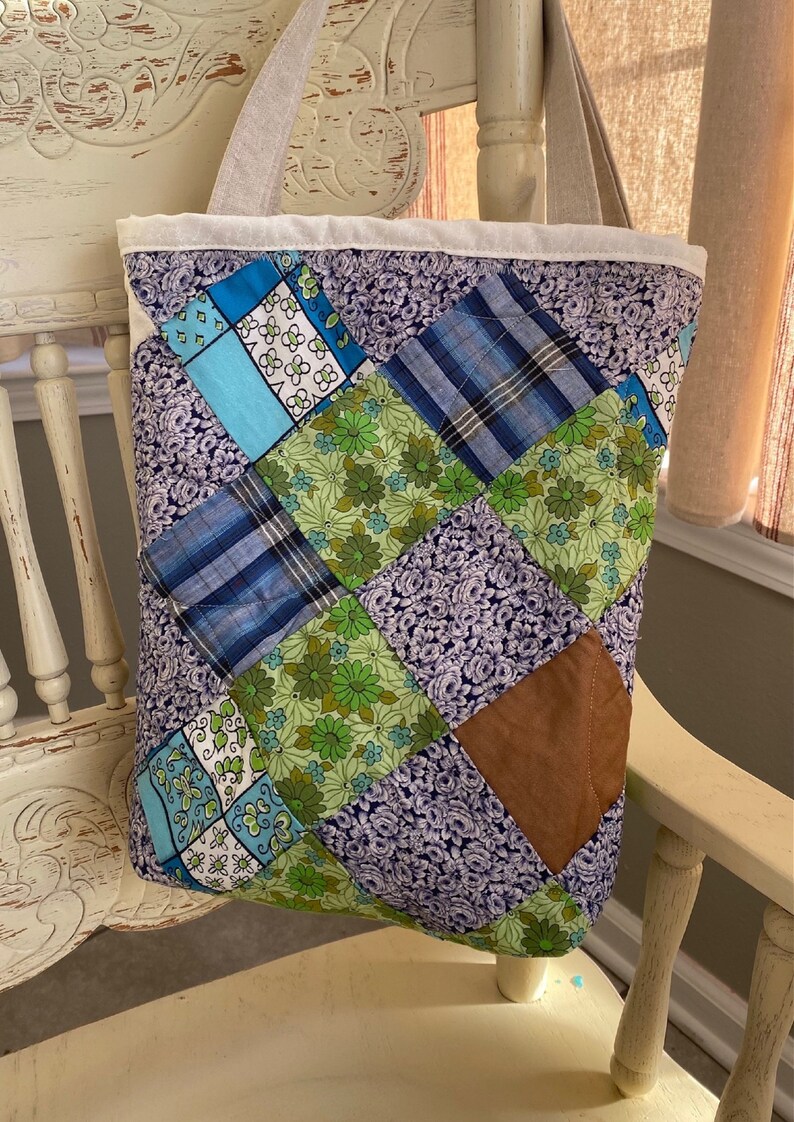 Small Quilted Tote Bag Bible Bag Bible Carrier Etsy