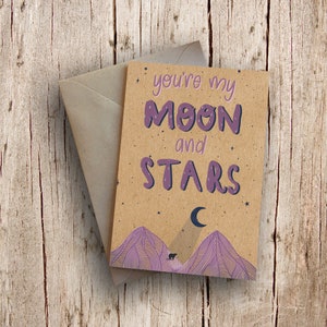 Tu es ma lune et mes étoiles | La Saint-Valentin | Carte de vœux | Carte personnalisée