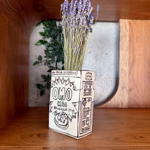 手描きの陶器の花瓶 - 粘土で描かれた絵入りの箱 - 引っ越し祝いの贈り物