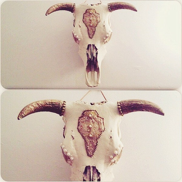 Victorian Decorated Cow Skull