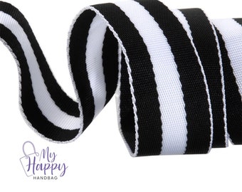 IN STOCK Tula Pink Webbing 1-1/2" (38mm) wide, Black and White. By the Yard