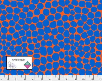 Kaffe Fassett Collective Fabric- Brandon Mably- Jumble PWBM053.ROYAL- Half Yard