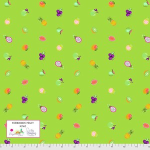 Tula Pink- Daydreamer Collection- Forbidden Fruit Snacks PWTP175.KIWI- Half Yard