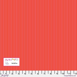 Tula Pink True Colors- Tiny Stripes PWTP186.WILDFIRE- Half Yard
