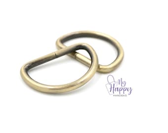Brass 1 1/2" -38mm D- Ring Hardware for Bags and Crafts, Set of 2