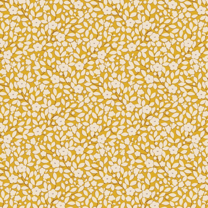 Tilda- Creating Memories- Avery TIL130120- Yellow- Half Yard- June 2024 image 1